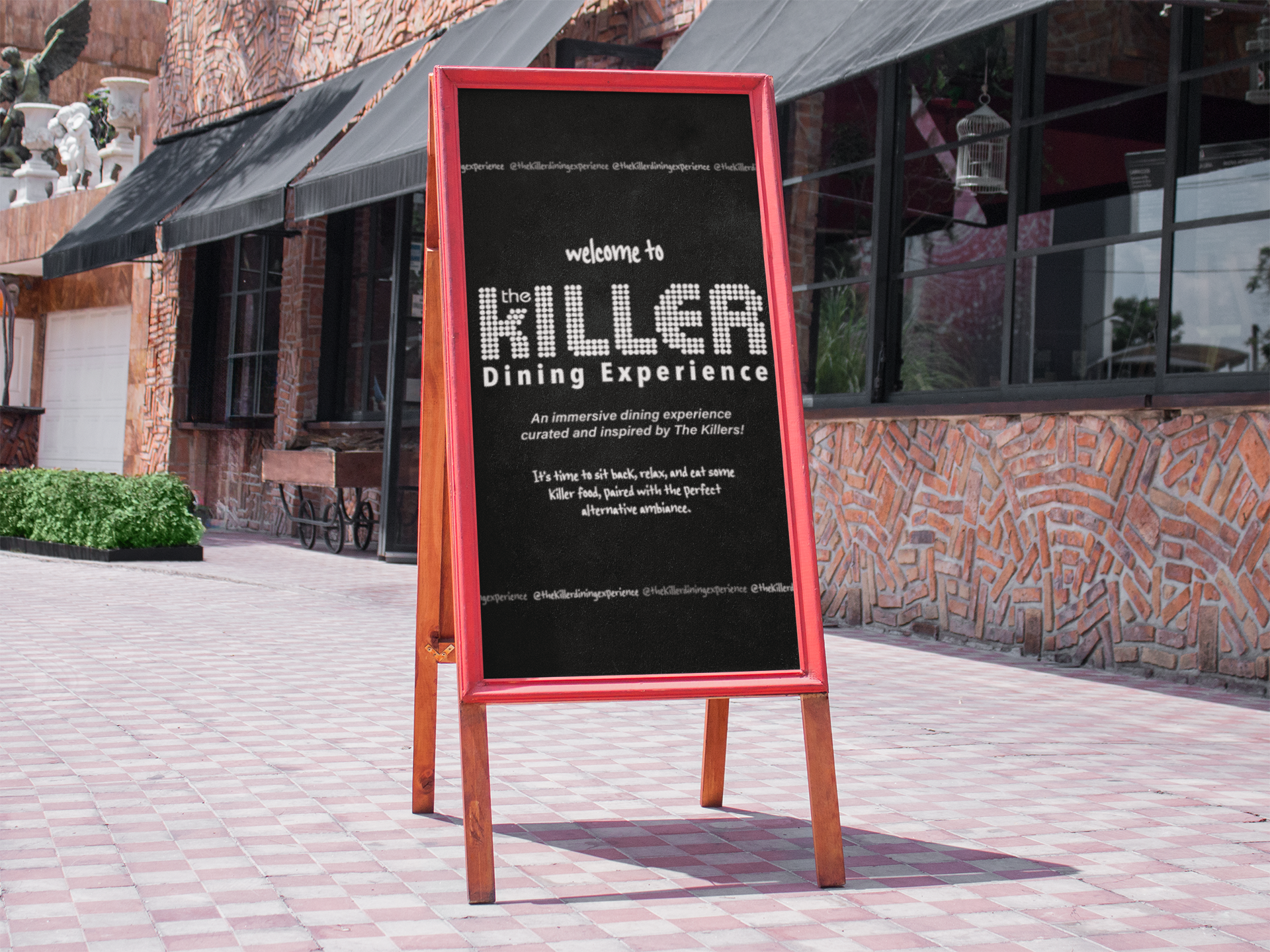 The Killer Dining Experience — sandwich board sign