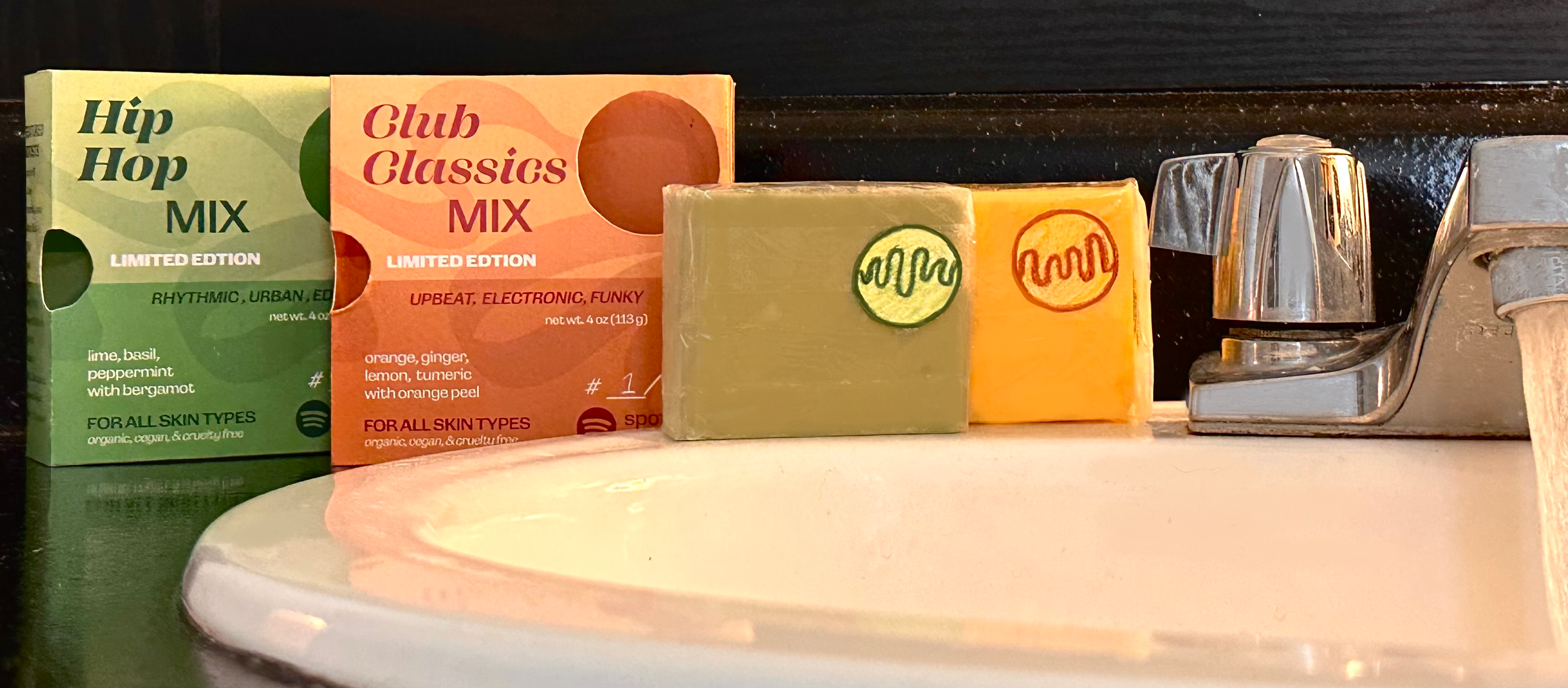 Spotify Soaps — at the sink